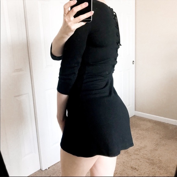 Reformation Wave View Sweater Dress Lace Up Back S - Picture 4 of 9